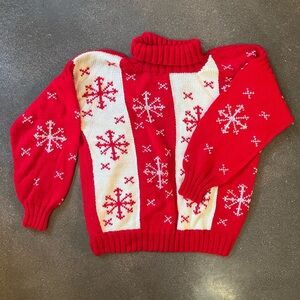 Red and white snowflake Christmas sweater - very soft